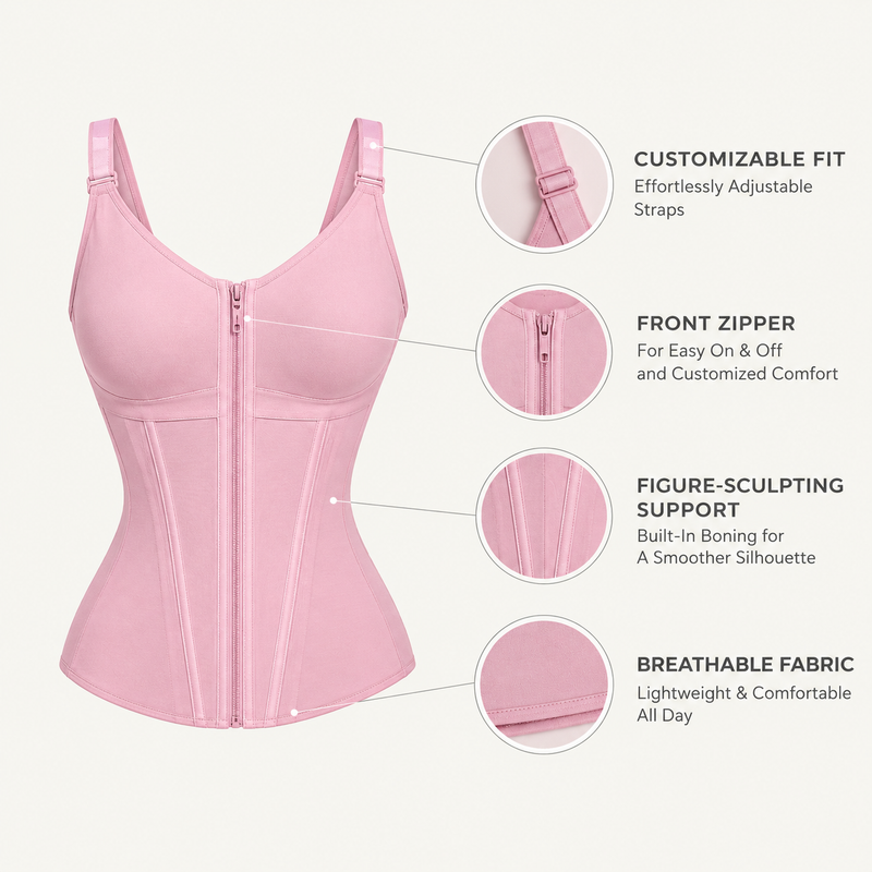 SIKAVIA High-Compression Waist Trainer Vest - Flexible Boning