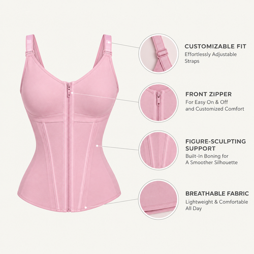SIKAVIA High-Compression Waist Trainer Vest - Flexible Boning