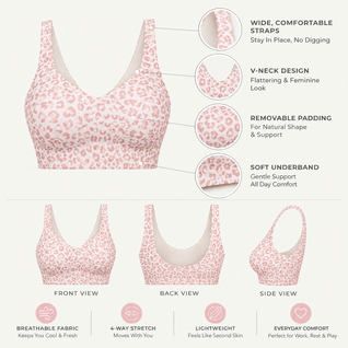 SIKAVIA Jelly Bra - Seamless Wireless Deep-V with Removable Pads