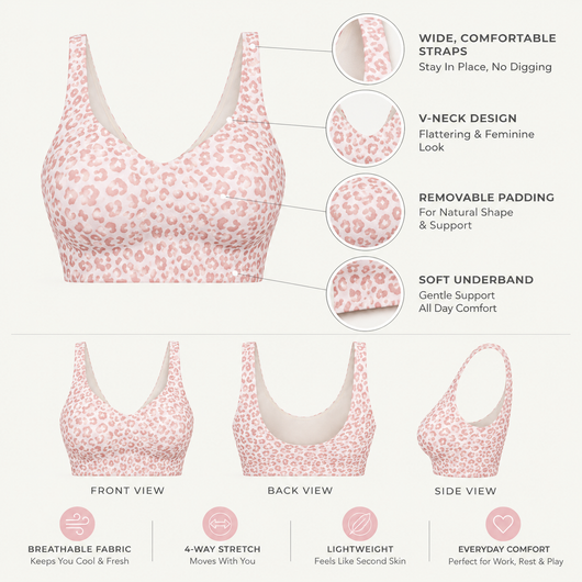 SIKAVIA Jelly Bra - Seamless Wireless Deep-V with Removable Pads