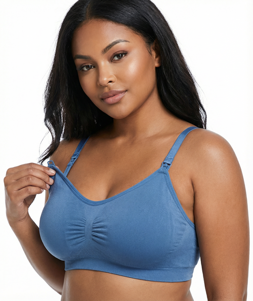 Seamless Nursing Bra - Wireless Maternity Bra with Easy-Access Clips