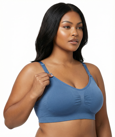 Seamless Nursing Bra - Wireless Maternity Bra with Easy-Access Clips