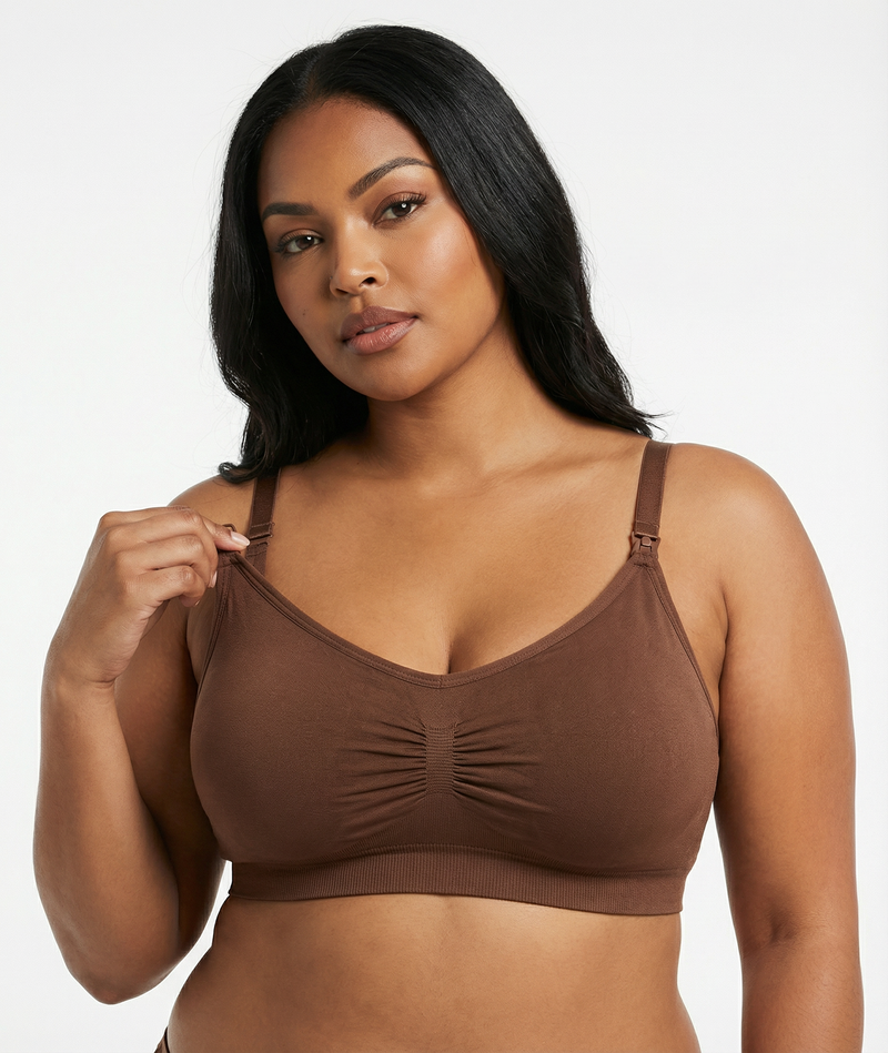 Seamless Nursing Bra - Wireless Maternity Bra with Easy-Access Clips