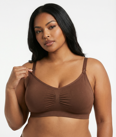 Seamless Nursing Bra - Wireless Maternity Bra with Easy-Access Clips