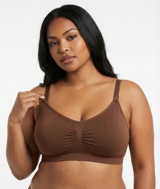 Seamless Nursing Bra - Wireless Maternity Bra with Easy-Access Clips