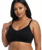 Seamless Nursing Bra - Wireless Maternity Bra with Easy-Access Clips