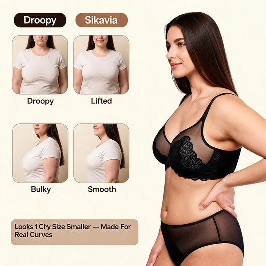 Sikavia Cloud Lace Plunge Bra — Lift & Smooth