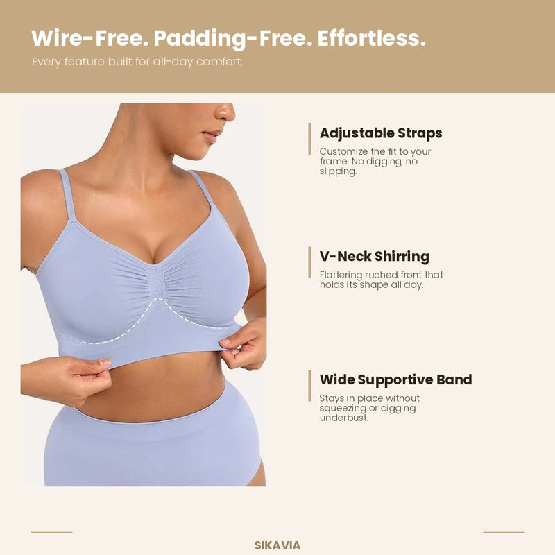 Seamless Nursing Bra - Wireless Maternity Bra with Easy-Access Clips